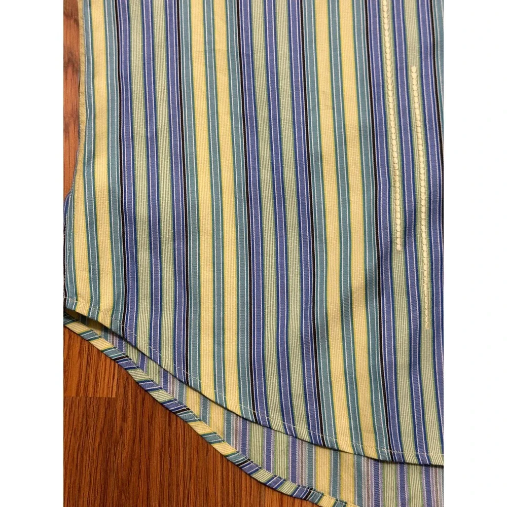 Robert Graham Shirt Mens Extra Large Striped Flip Cuff Classic Fit